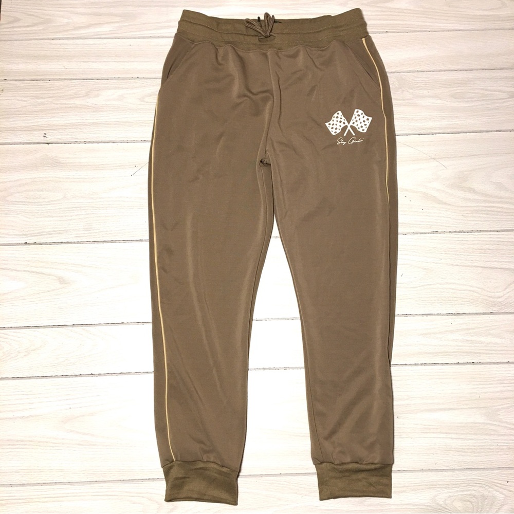 Sacred Crown Jogger Pants Men's 2XL Tapered Leg Brown